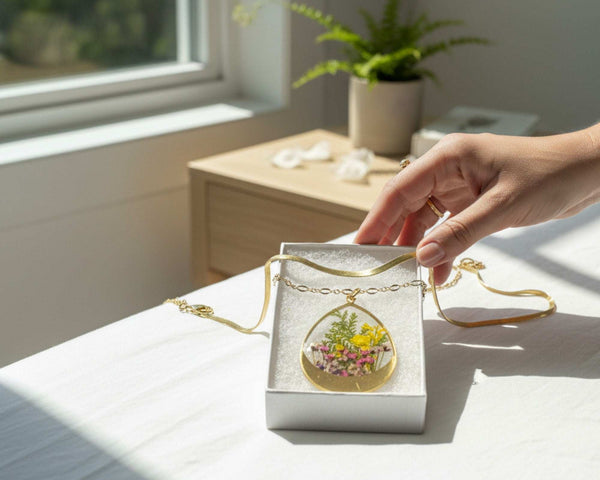 Garden Serenity - Handmade Pressed Flower Multi-Layer Resin Necklace