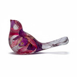 Fuchsia Floral Resin Bird - Handmade Bird with Real Fuchsia Flowers