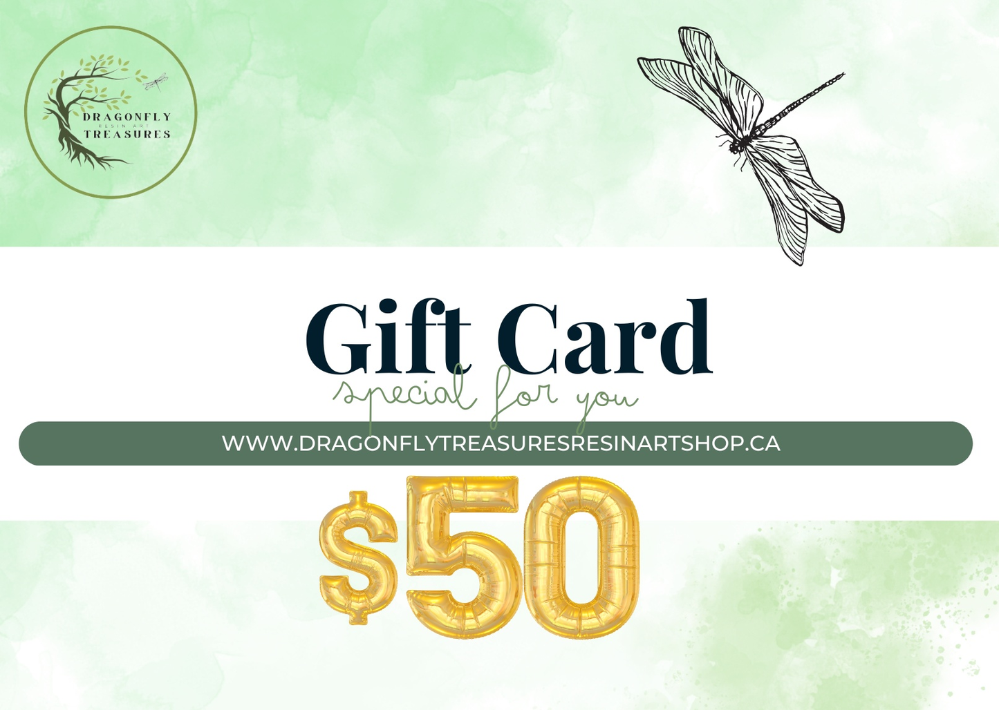 Dragonfly Treasures Gift Card