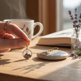 Handmade Gold Mountain Peak Silhouette Earrings with Northern Lights