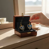 Midnight Lace Hearts | Real Queen Anne's Lace & Navy Resin Earrings