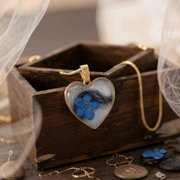 Pet Memorial Heart Pendant - Custom Resin Pet Keepsake Heart Pendant