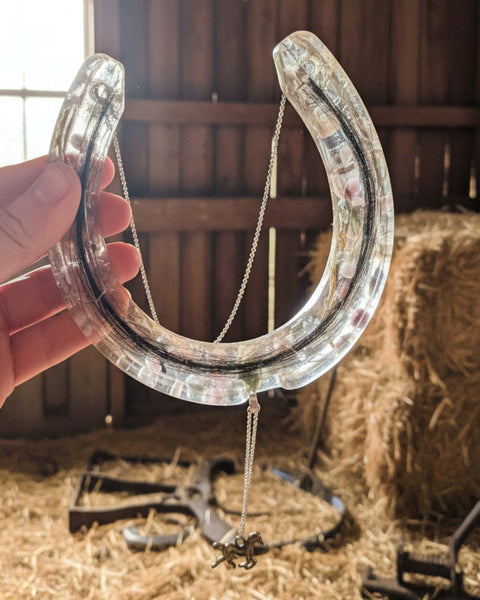 Equine Hair & Botanical Handmade Memorial | The Eternal Bond Horseshoe