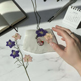 Birth Month Teardrop Pendant -Custom Order Real Pressed Flower Jewelry