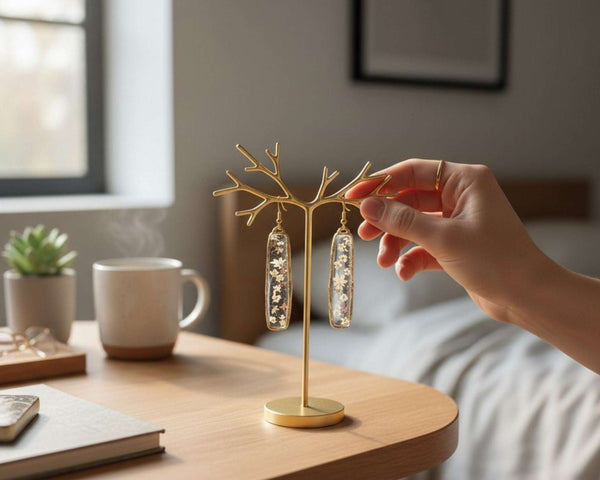 Boucles d’oreilles Bloom Cascade - Minimaliste rencontre le style Boho - Fleurs pressées