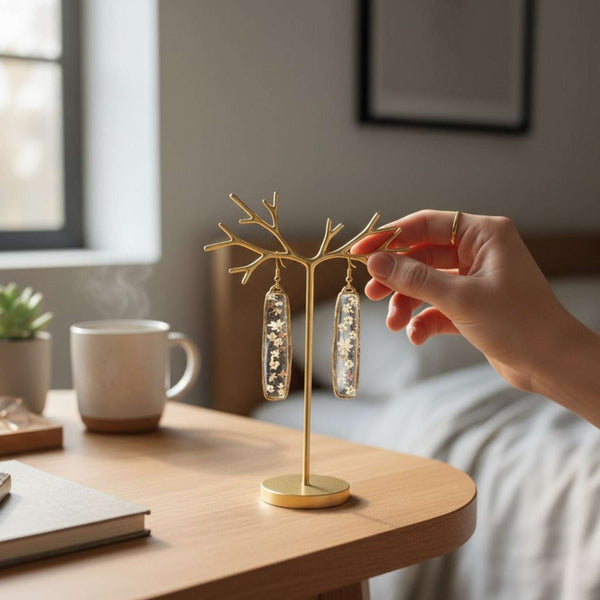Bloom Cascade Earrings - Minimalistic Meets Boho Style - Pressed Flowers