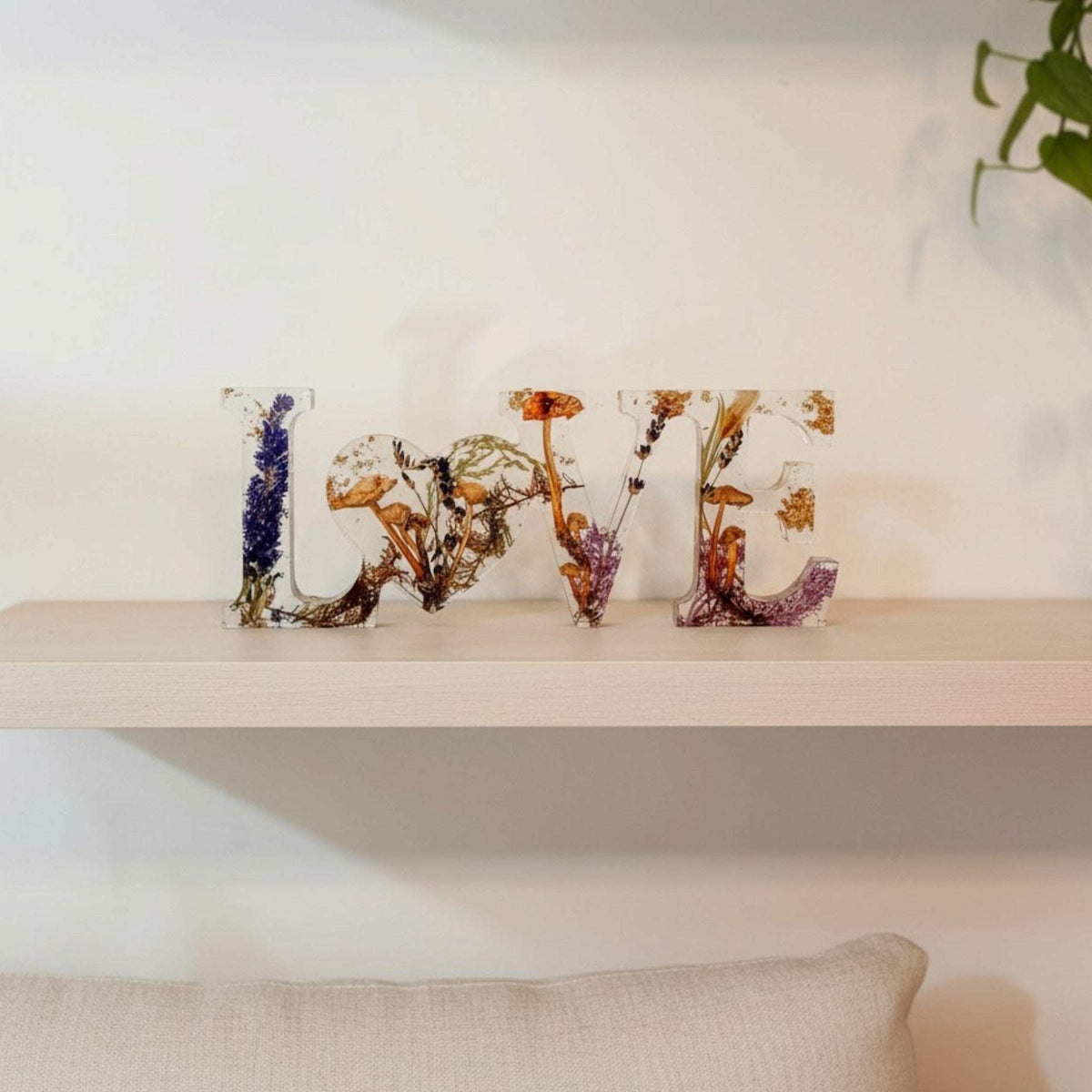 Boreal Mushroom LOVE Word Art | Resin Mushroom Decor