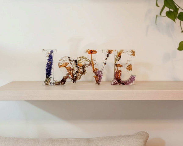 Boreal Mushroom LOVE Word Art | Resin Mushroom Decor