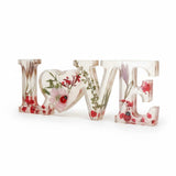 Garden Path LOVE ladybug resin word art displayed on a white surface