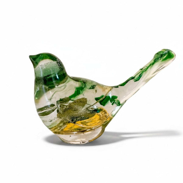 Lucky Four Leaf Clover Bird: Handmade Resin Bird with Four Leaf Clover