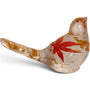 Maple Leaf Songbird made from clear resin, featuring a red maple leaf and scattered gold accents in a bird shape.