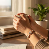 Midnight Peak & Northern Lights Slider Bracelet Handmade Pearl Effect