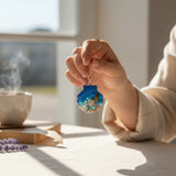 Sea Turtle Treasure Seashell Charm - Handmade Resin Ocean Keychain