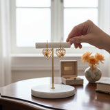 Golden Sunset Hearts | Real Orange Queen Anne Lace Gold Leaf Earrings