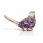 Handmade Purple Pansy Flower Resin Bird with dried purple botanicals