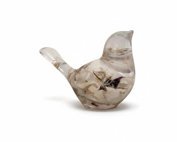 Starlit Peacock Orchid Songbird – Handmade Floral Resin Bird Decor