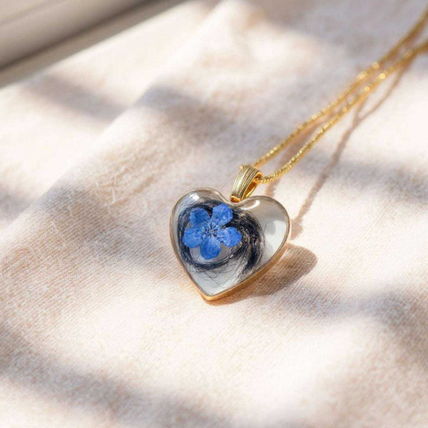 Pet Memorial Heart Pendant - Custom Resin Pet Keepsake Heart Pendant
