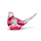 Lovebird Sparkle Figurines - Pink Heart Resin Bird - Handmade Charm