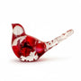 Handmade red berry resin cardinal bird decor with glitter accents in clear resin