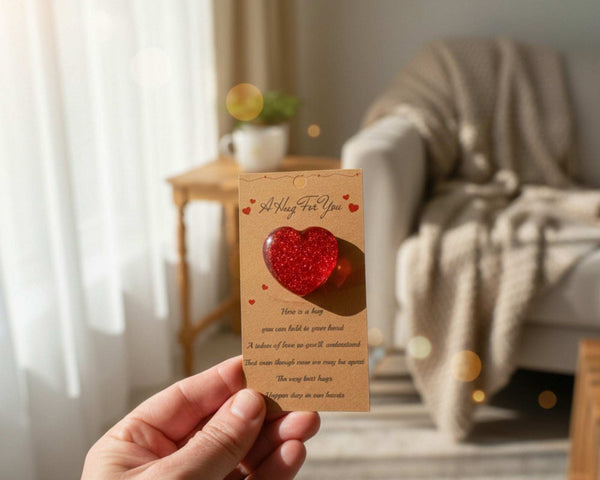 Hug - POCKET HEART HUG - Handmade Resin HearT -  Heart in Your Hand