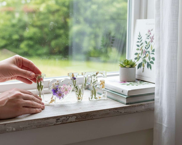 Purple Floral Love Sign: Handmade Wildflower Whimsy Botanical Art