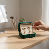 Petite Rose Pearl Drop Studs | Handmade with Real Flowers set in Resin