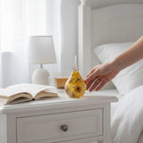 Summer Solstice  Sunflower resin ring holder featuring a real yellow sunflower and gold leaf accents.