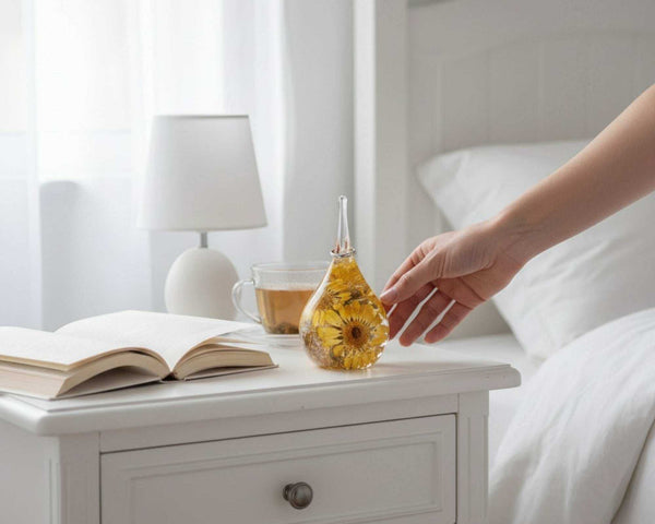 Summer Solstice  Sunflower resin ring holder featuring a real yellow sunflower and gold leaf accents.