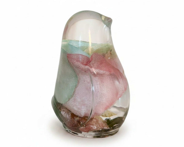 Rainbow Rose Songbird rainbow rose resin bird decor with real preserved pastel rainbow rose in clear resin, handmade Canada