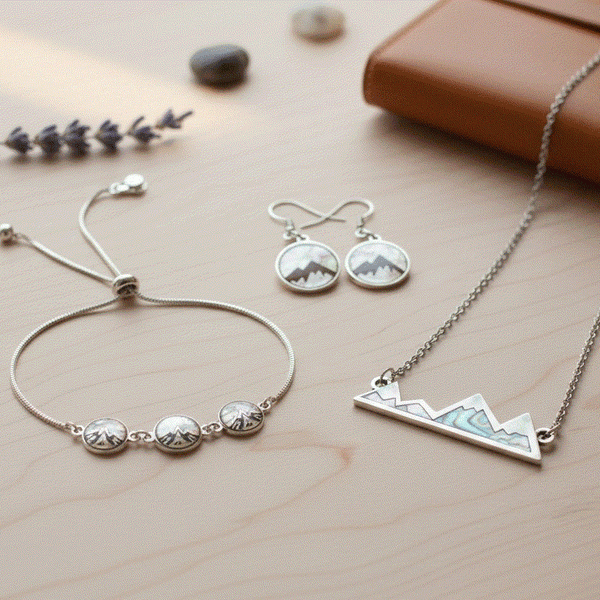 Mountain Jewelry Bundle-Northern Lights Bracelet Pendant & Earring Set