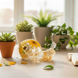 Handmade Sunflower Bloom Snail | Preserved Sunflower Resin Sculpture