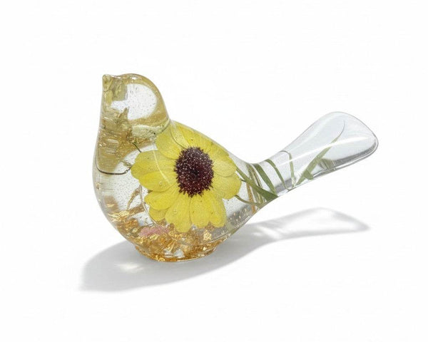 Sunflower Sunny Songibrd - Handmade Pressed Flower Resin Bird Decor