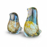 Golden Songbird - Handmade Yellow Rose Bloom Resin Bird Sculpture