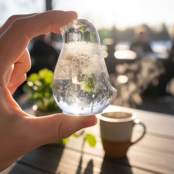 Wish Keeper Songbird dandelion resin bird decor with whole preserved dandelion clock in clear resin, handmade Canada