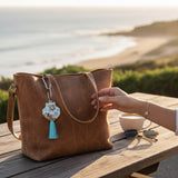 Ocean Seashell Bag Charm / Keychain - Handmade Resin Ocean Theme