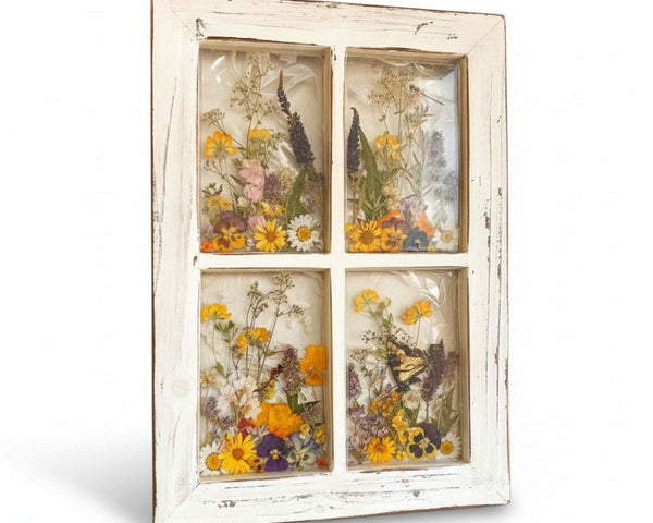 Everlasting Garden Window | Pressed Flower Window Frame Wall Art