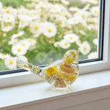 Handmade Golden Garden Songbird - Sunshine Strawflower Resin Bird