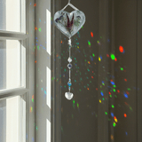 Enchanted Garden Heart Suncatcher - Pressed Flower Resin Decor