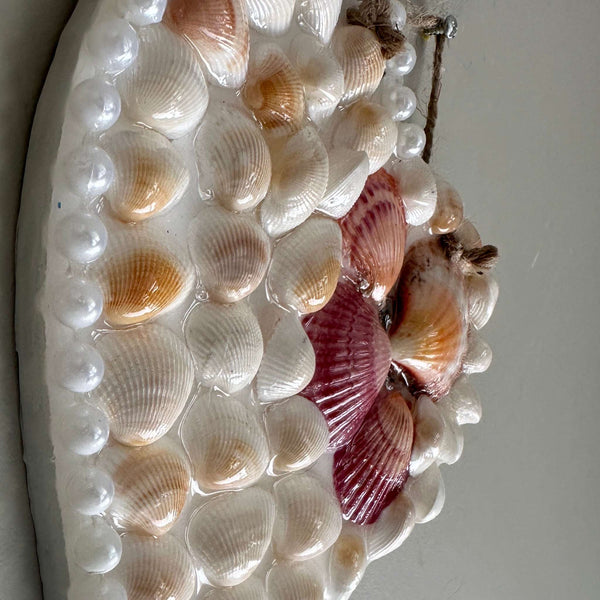 Ocean Sunset Heart - Handmade Ocean Inspired Seashell  Wall Decor