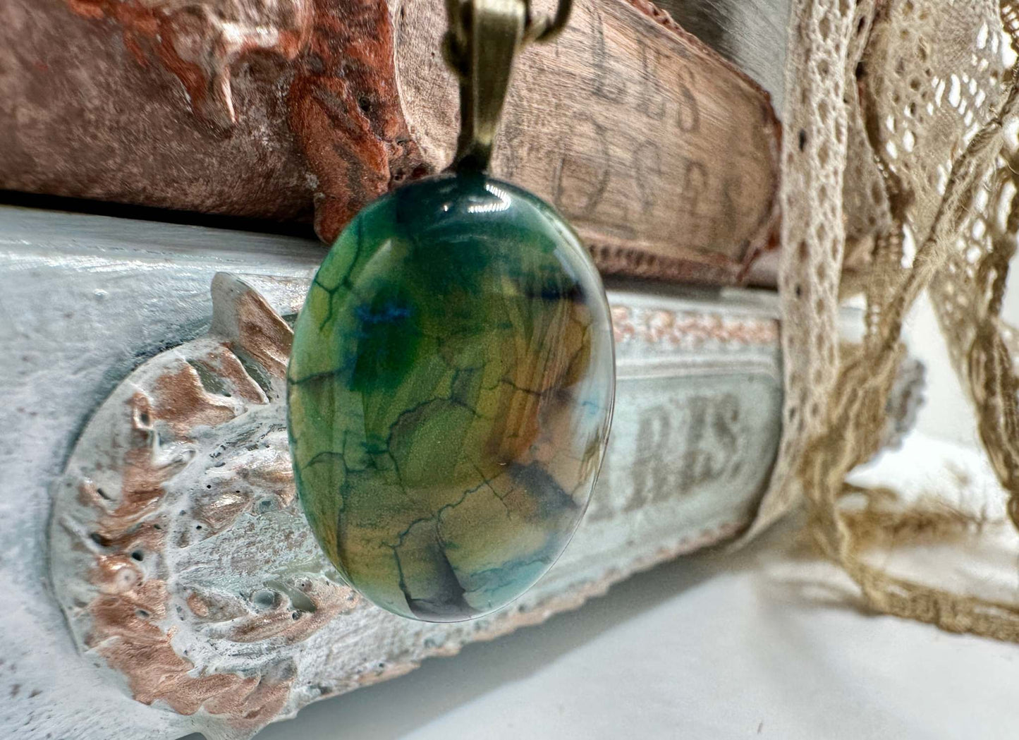 Gemstone Dragon Veins Necklace - Nature's Beauty Captured in a Pendant
