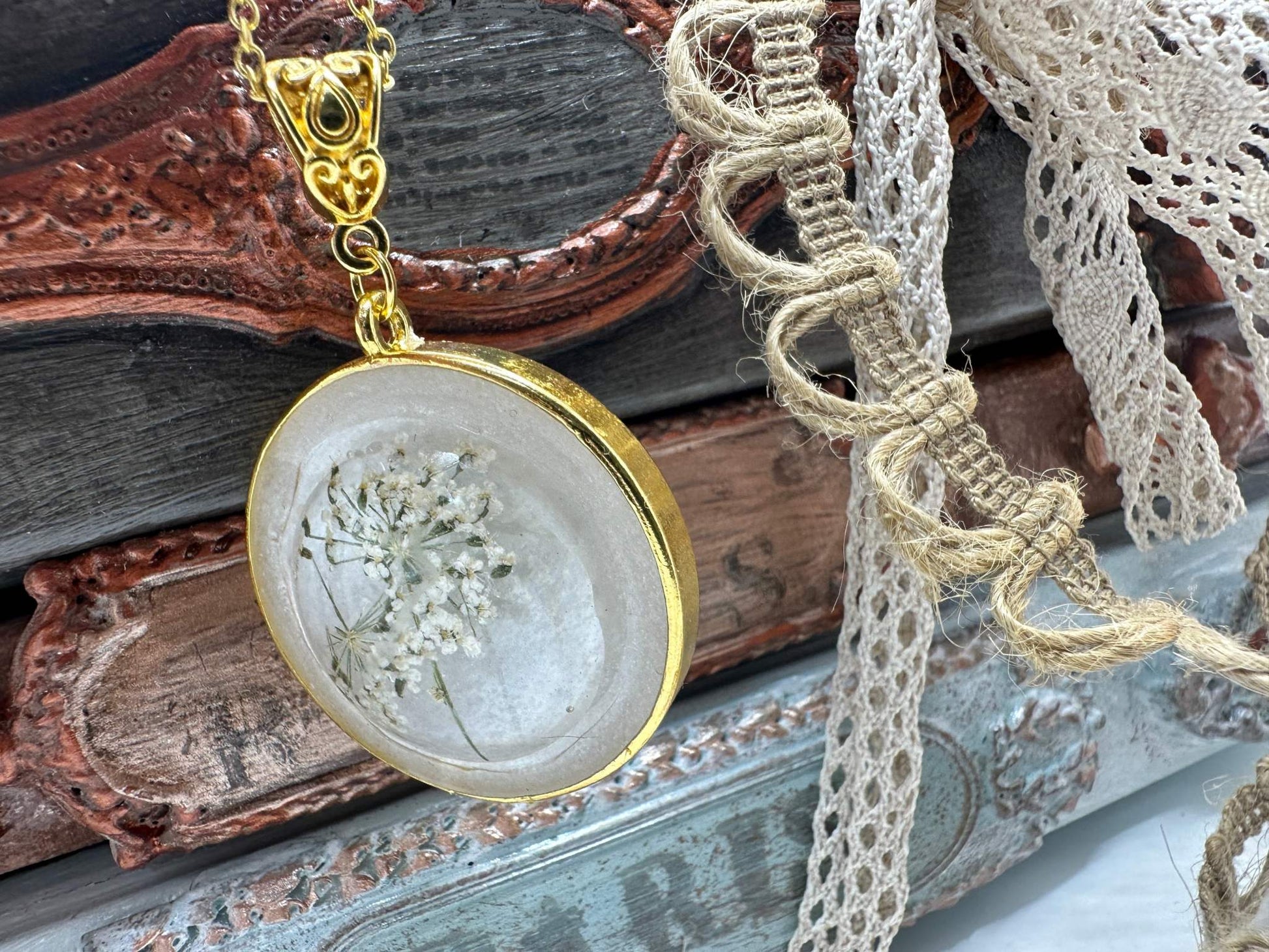 Queen Anne's Lace Handmade Necklace - Inspired by Mother Nature