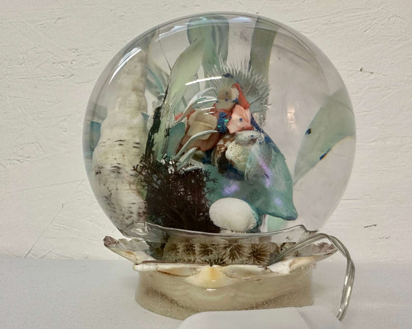 Ocean Sphere Resin Under the Sea Handmade Lighted Home Decor 